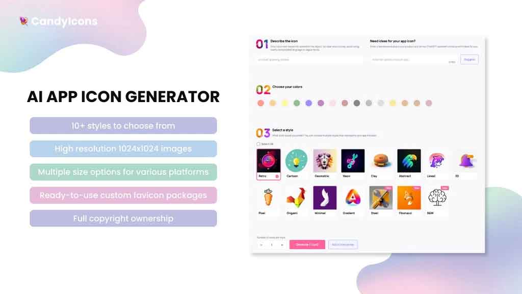 CandyIcons AI app icon creator