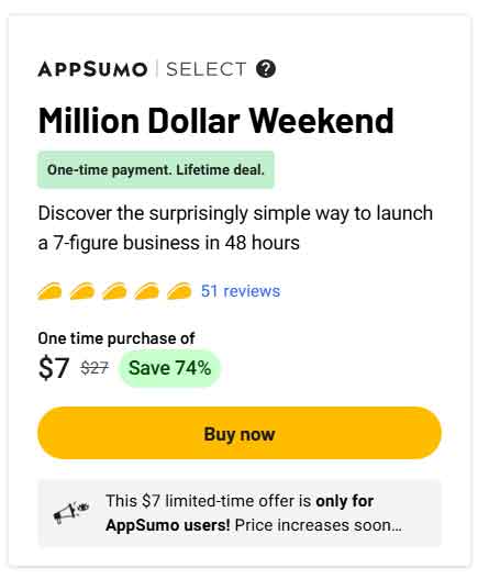 Million Dollar Weekend review